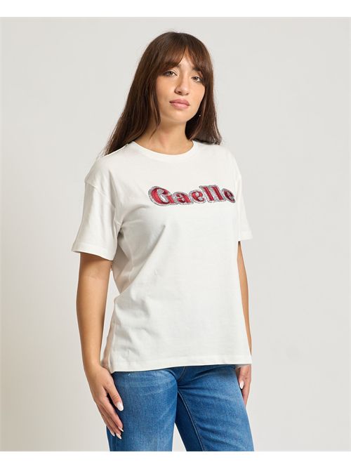 T-shirt donna Gaelle Paris con logo a strass GAELLE PARIS | GAABW07837BI02